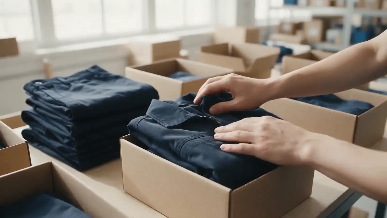 Packing individual workwear parcels