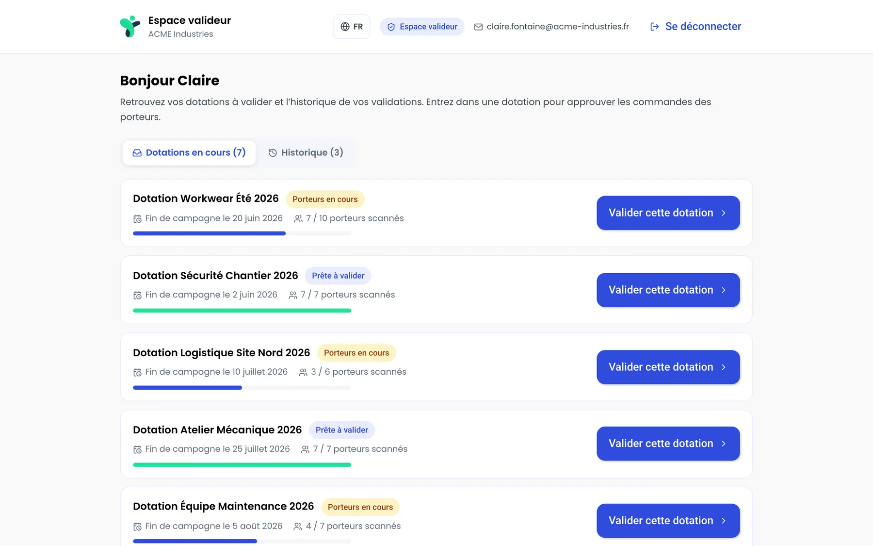 Approver workspace: allocations awaiting approval