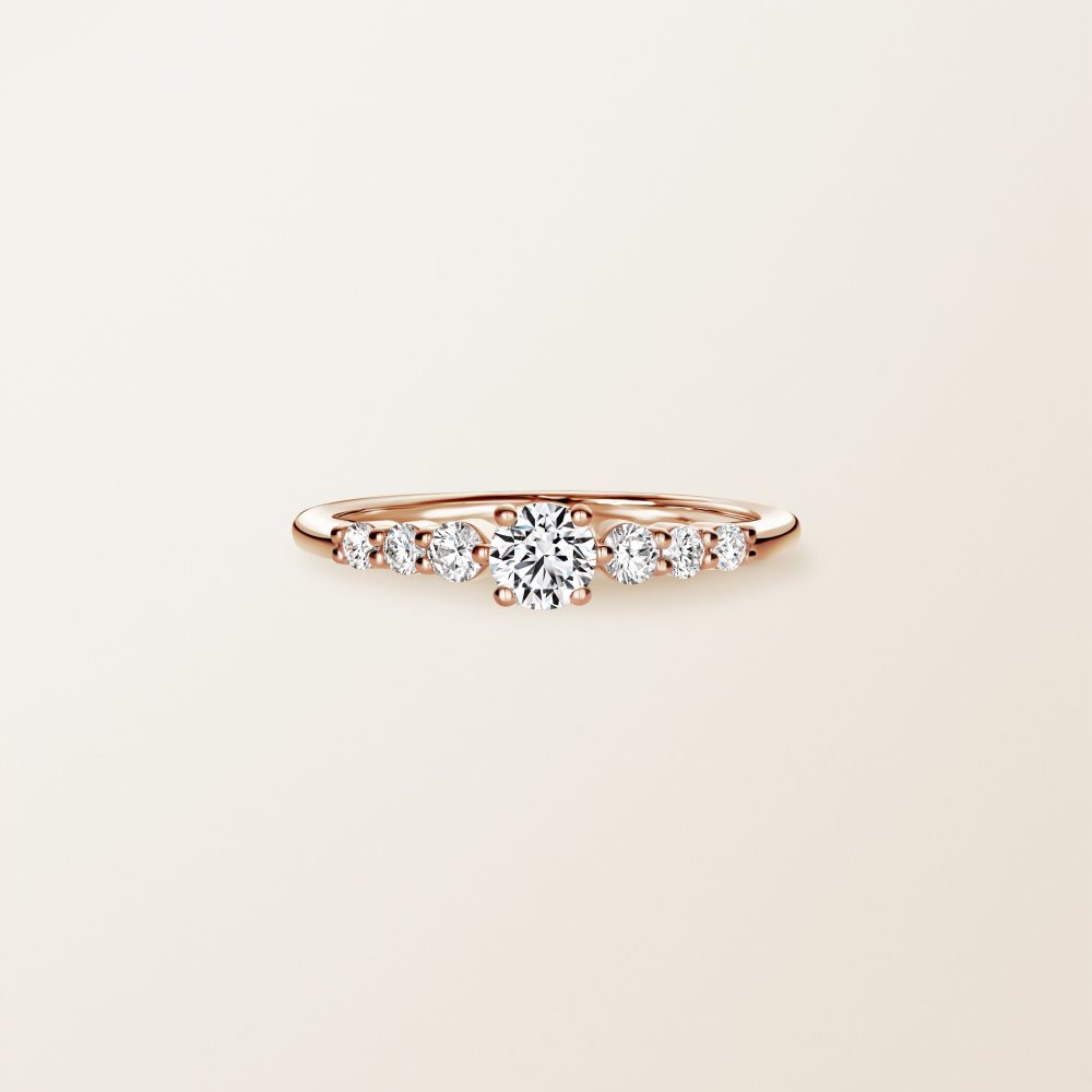 Bague Or rose Diamant Sablon 4 mm 2