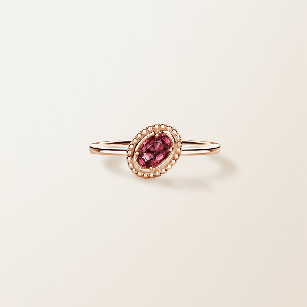 Bague Or rose Grenat Rhodolite Gemmyorama Ovale 2