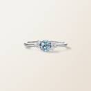 Bague Or blanc Aigue-marine et diamants Baby EverBloom 5 mm 1