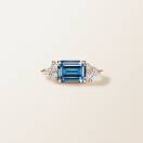 Bague Or rose Topaze Blue London et diamants Baby EverBloom Alta Octogonal 1
