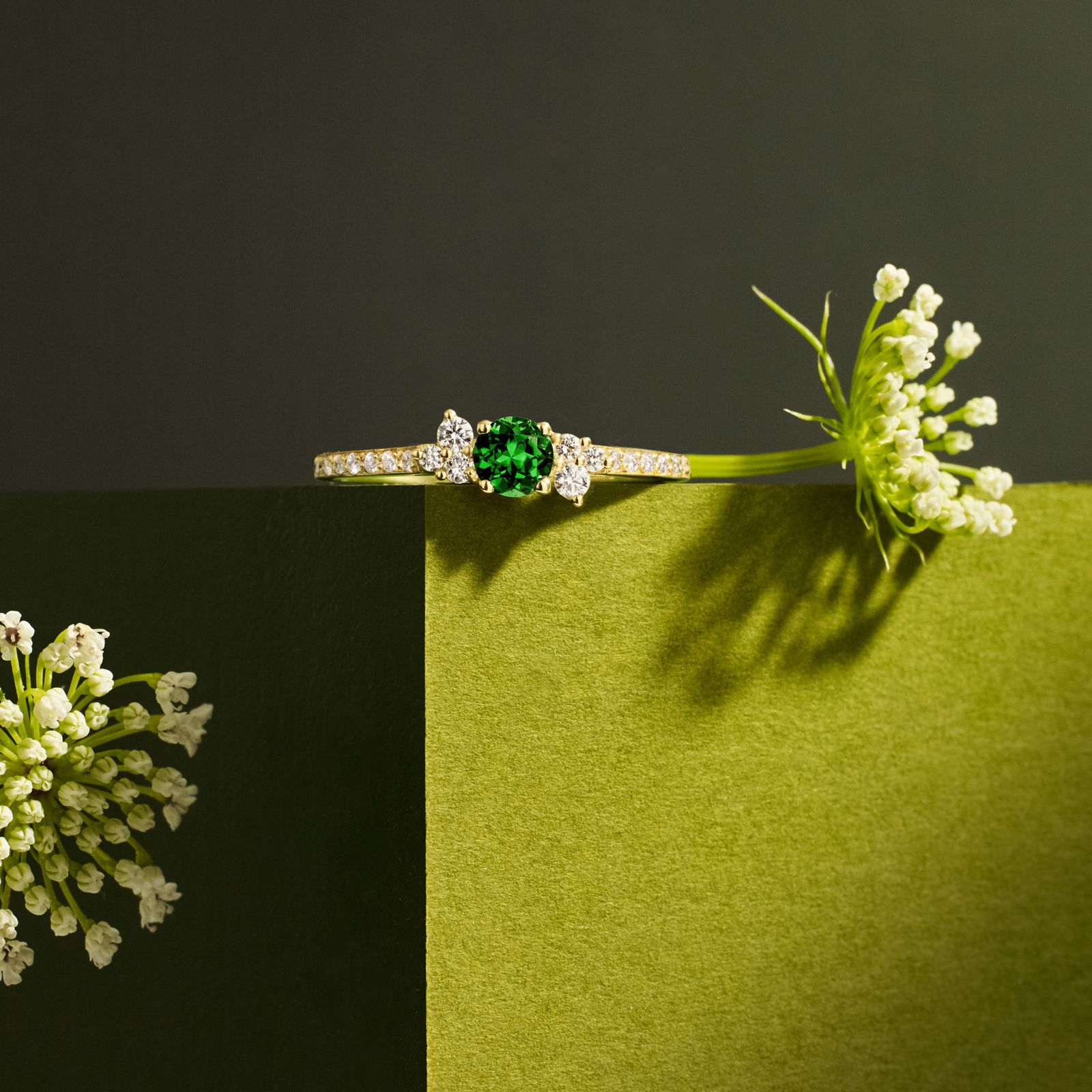 Bague Or blanc Aigue-marine et diamants Baby EverBloom Pavée 5