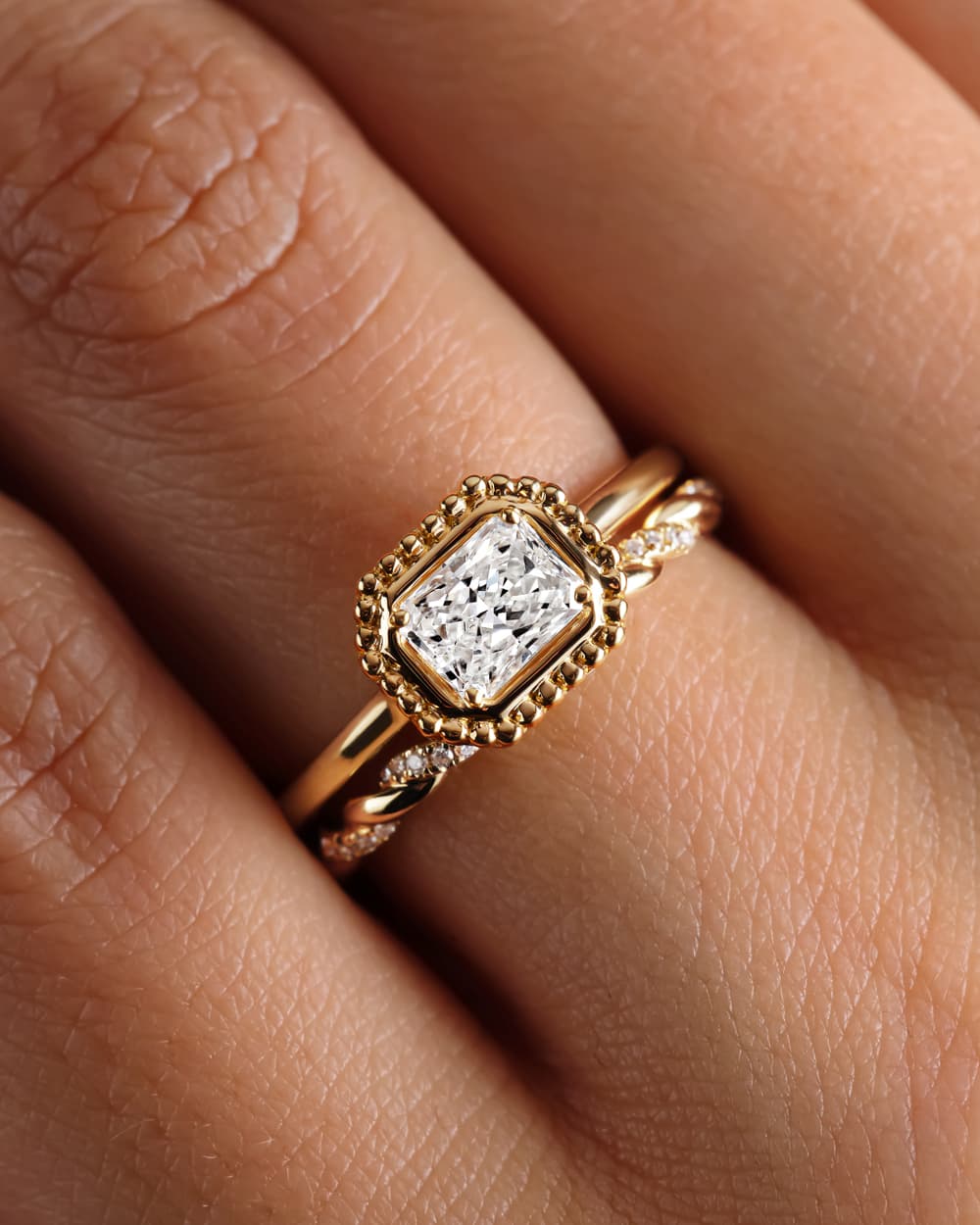 Bague Or jaune Diamant Gemmyorama Radiant 5