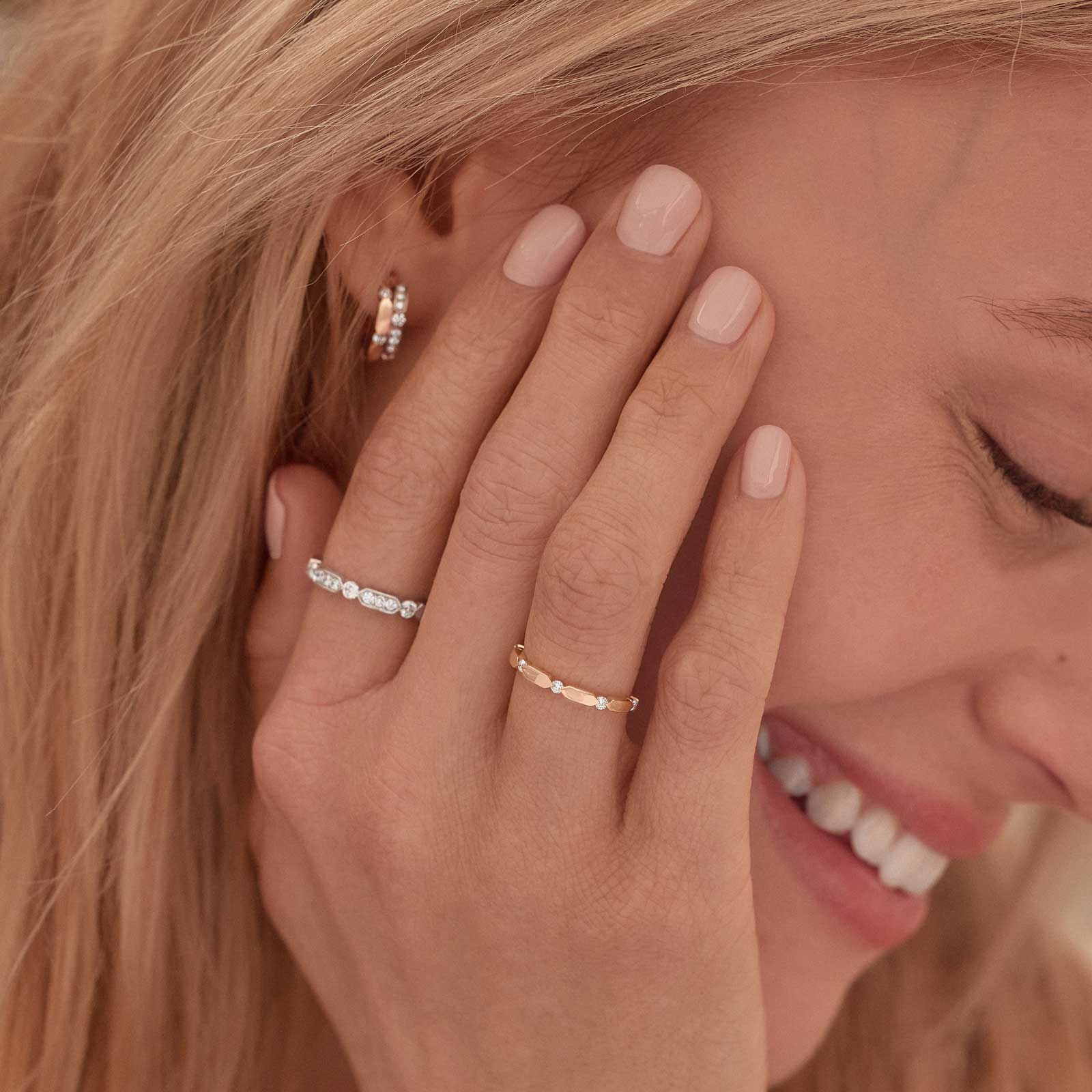 Bague Or rose Diamant MET S 4