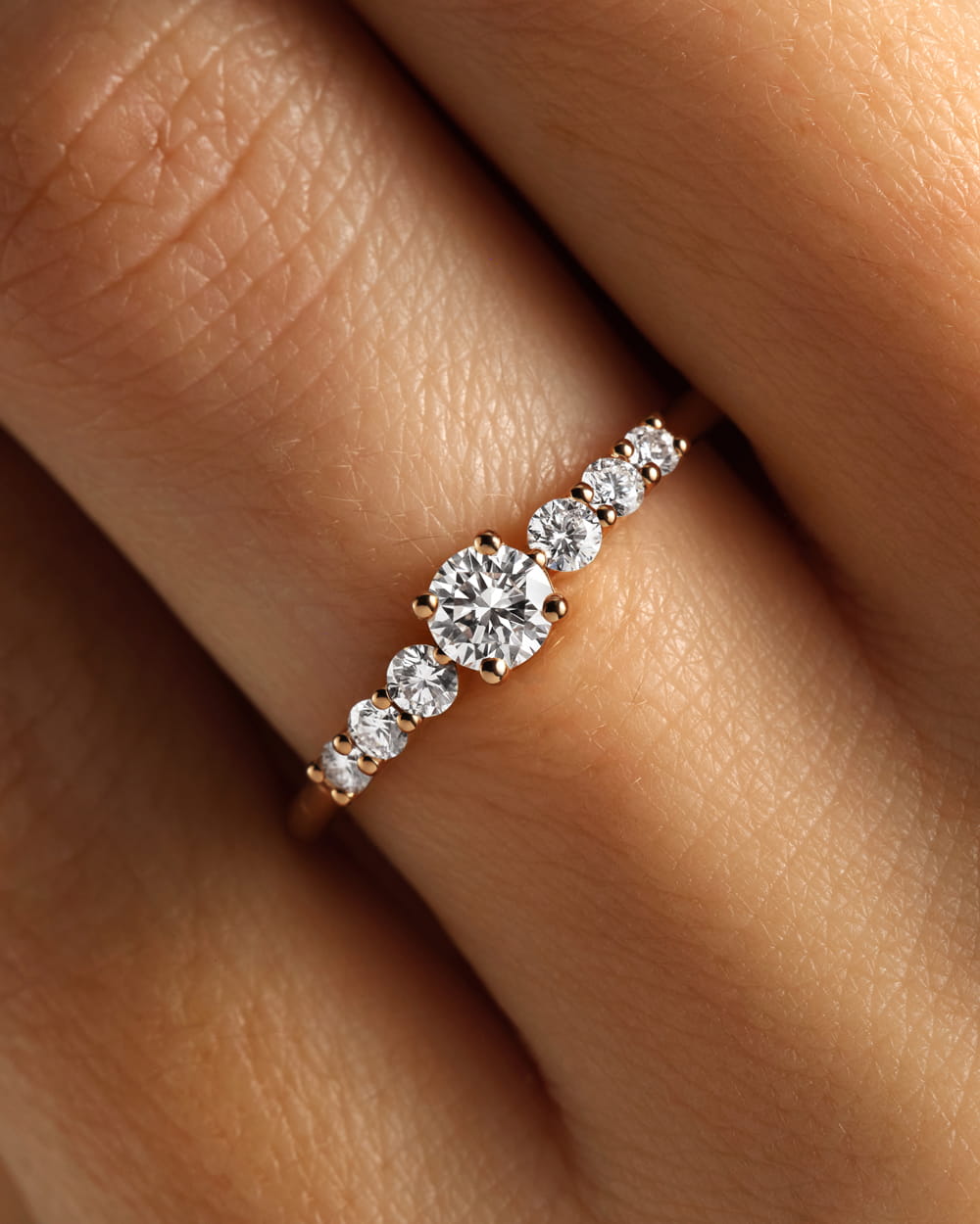 Bague Or rose Diamant Sablon 4 mm 3