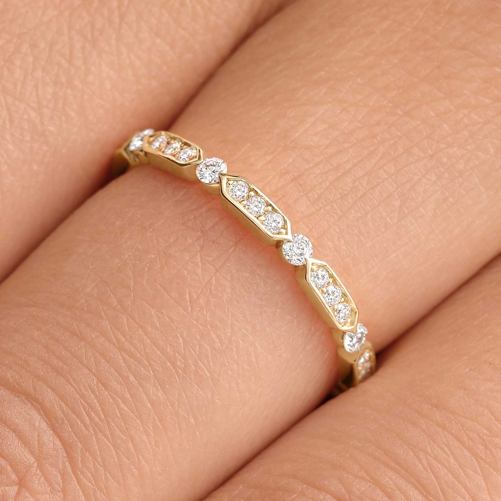Bague Or rose Diamant MET M 3