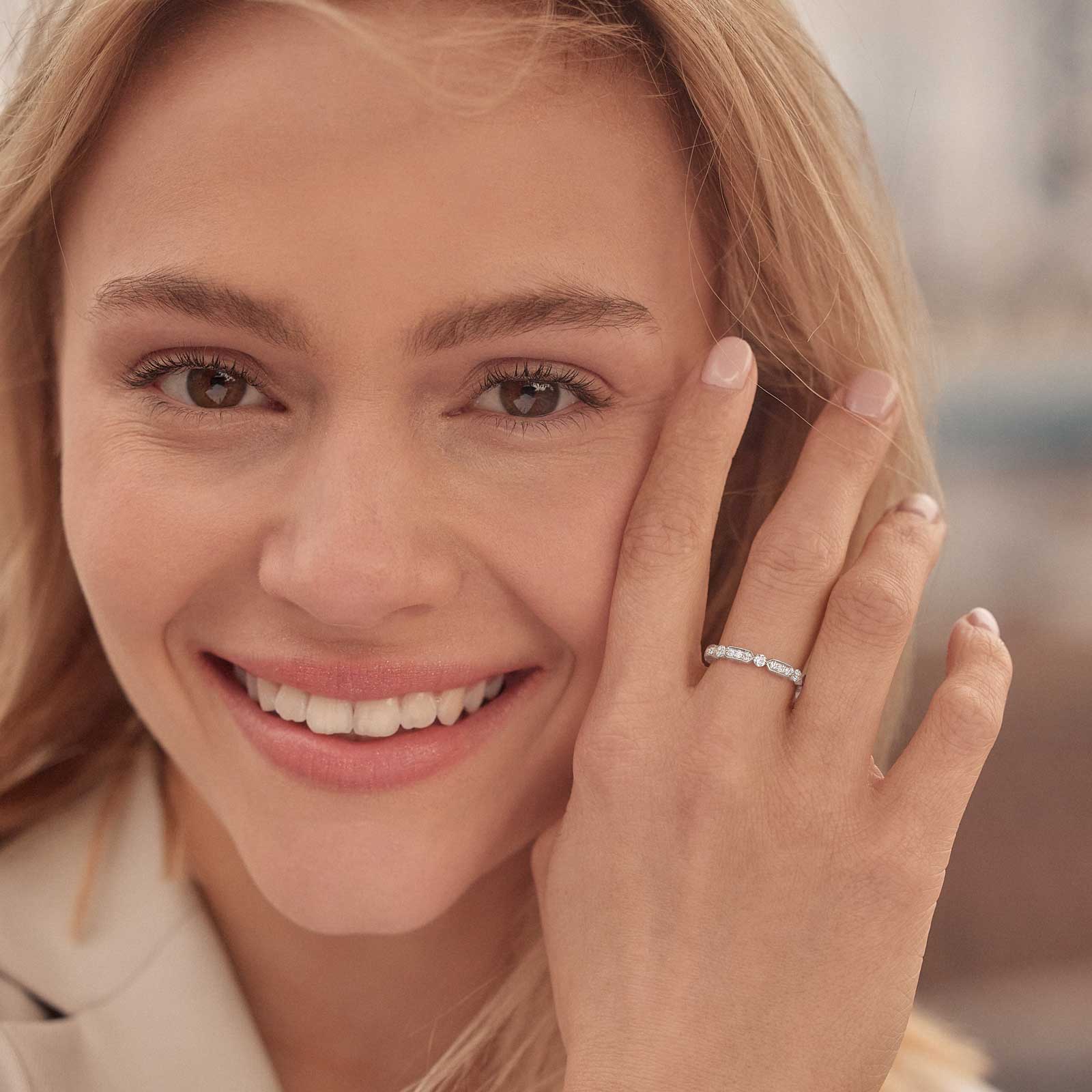 Bague Or rose Diamant MET L 4
