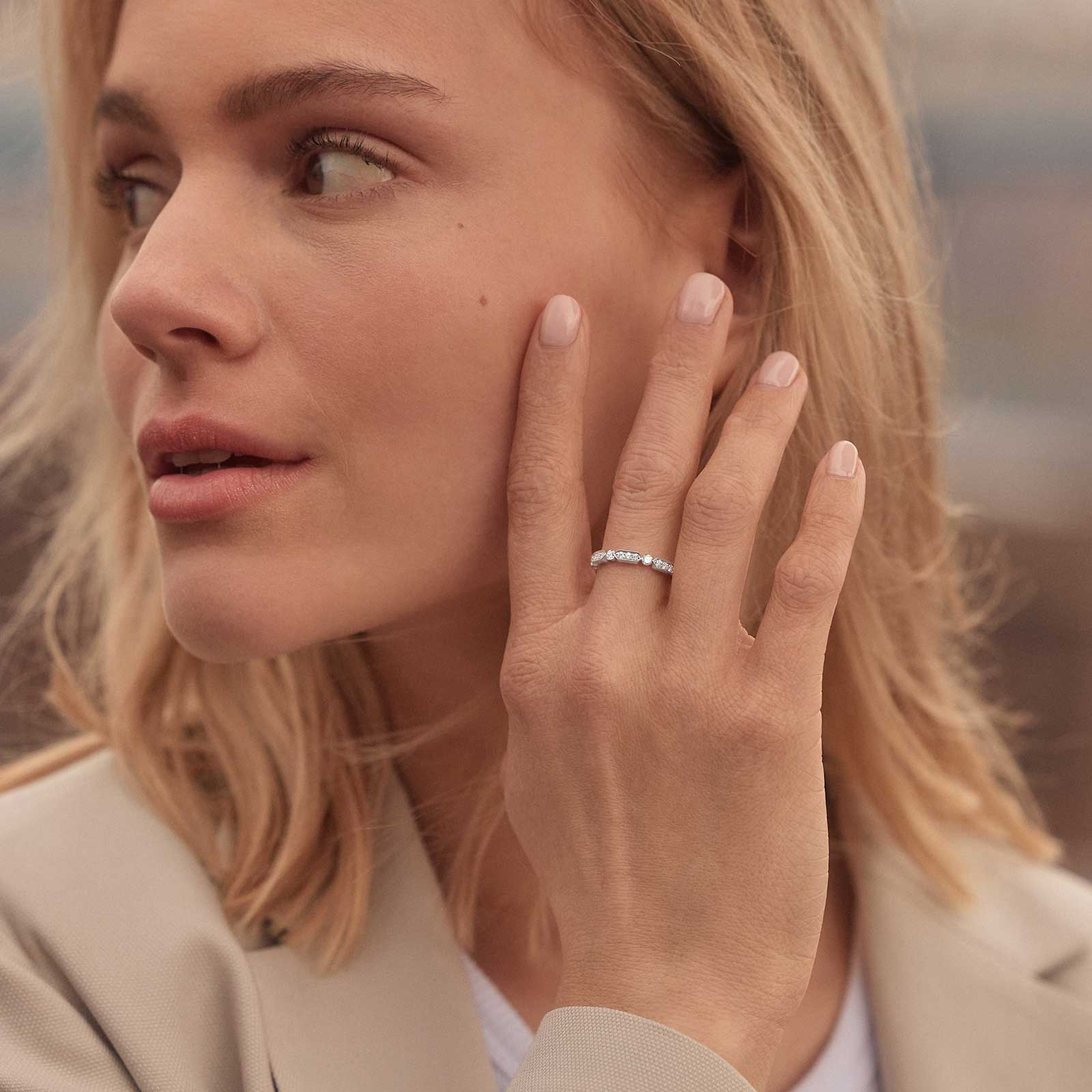 Bague Or rose Diamant MET L 4