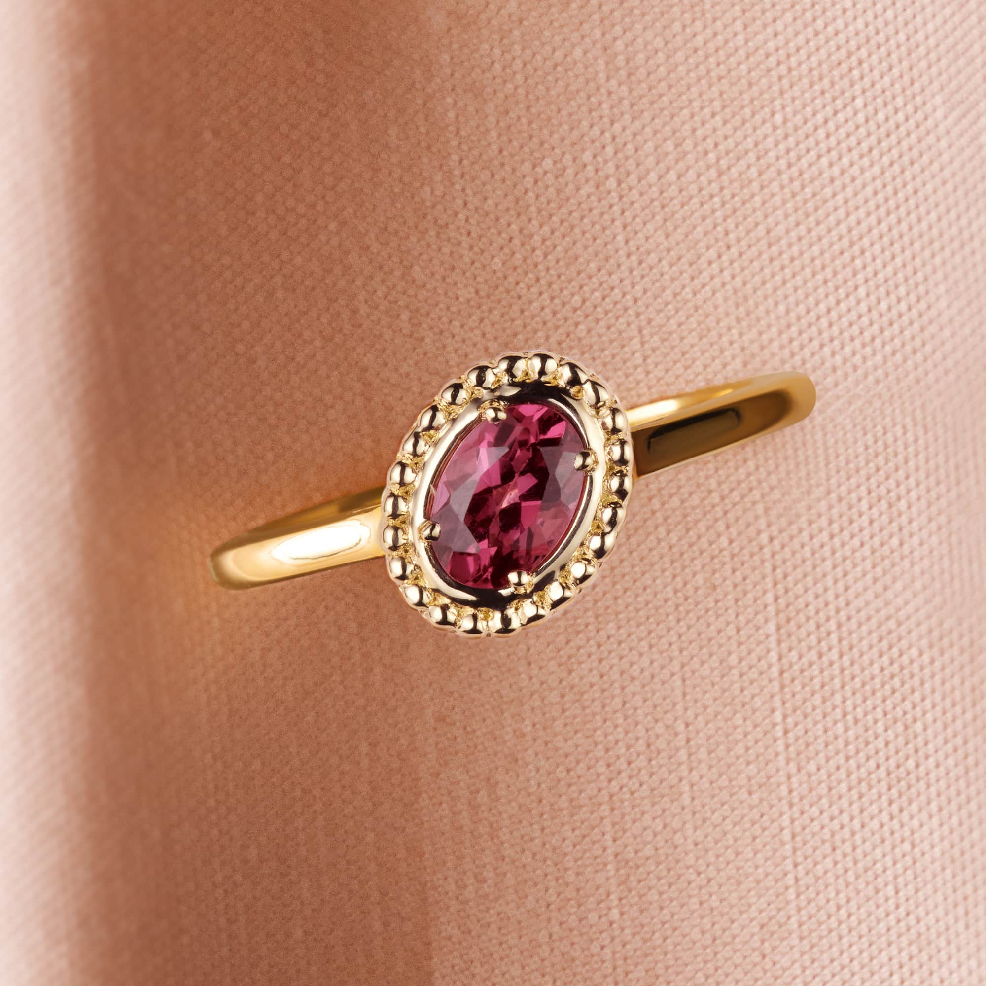 Bague Or rose Grenat Rhodolite Gemmyorama Ovale 5