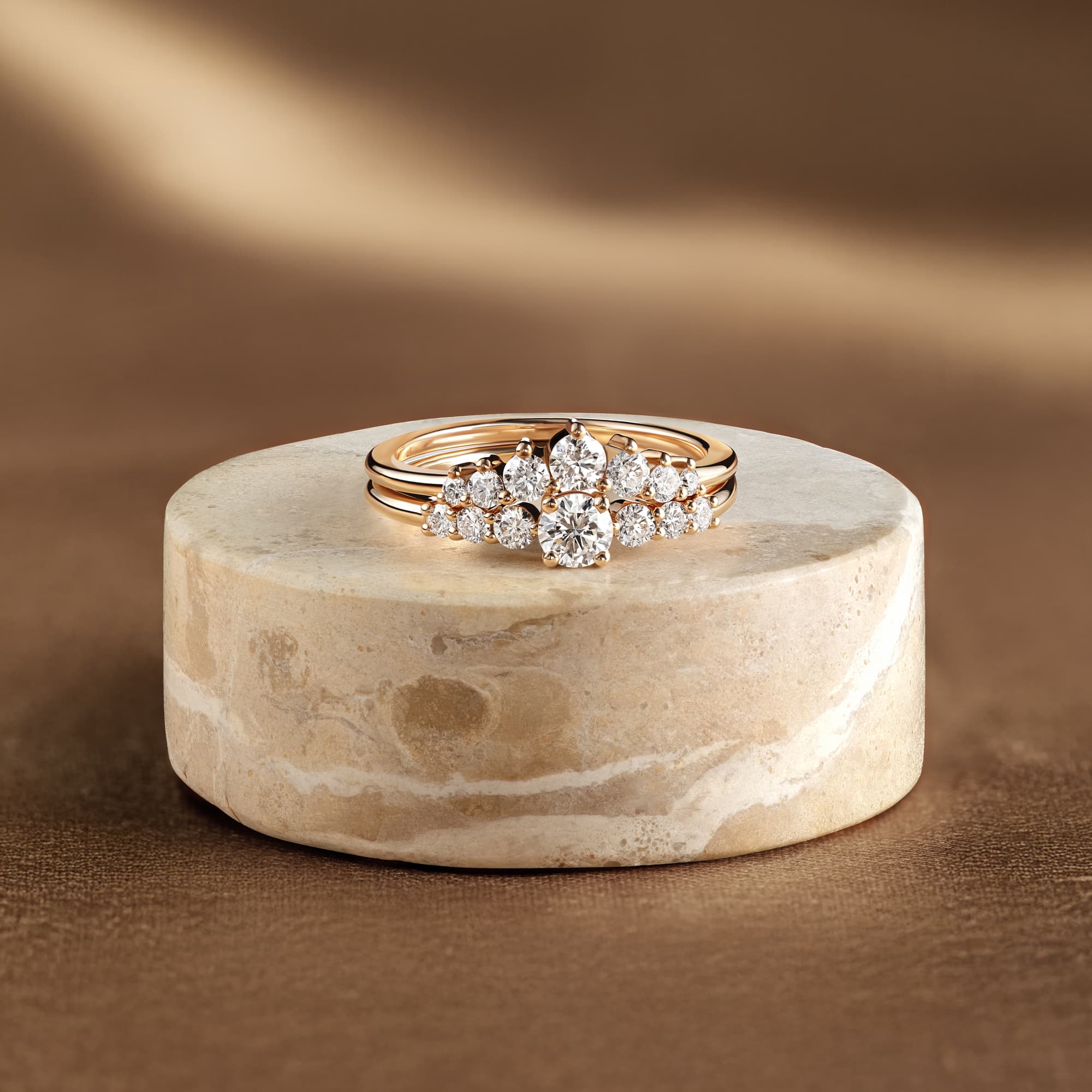 Bague Or rose Diamant Sablon 4 mm 5