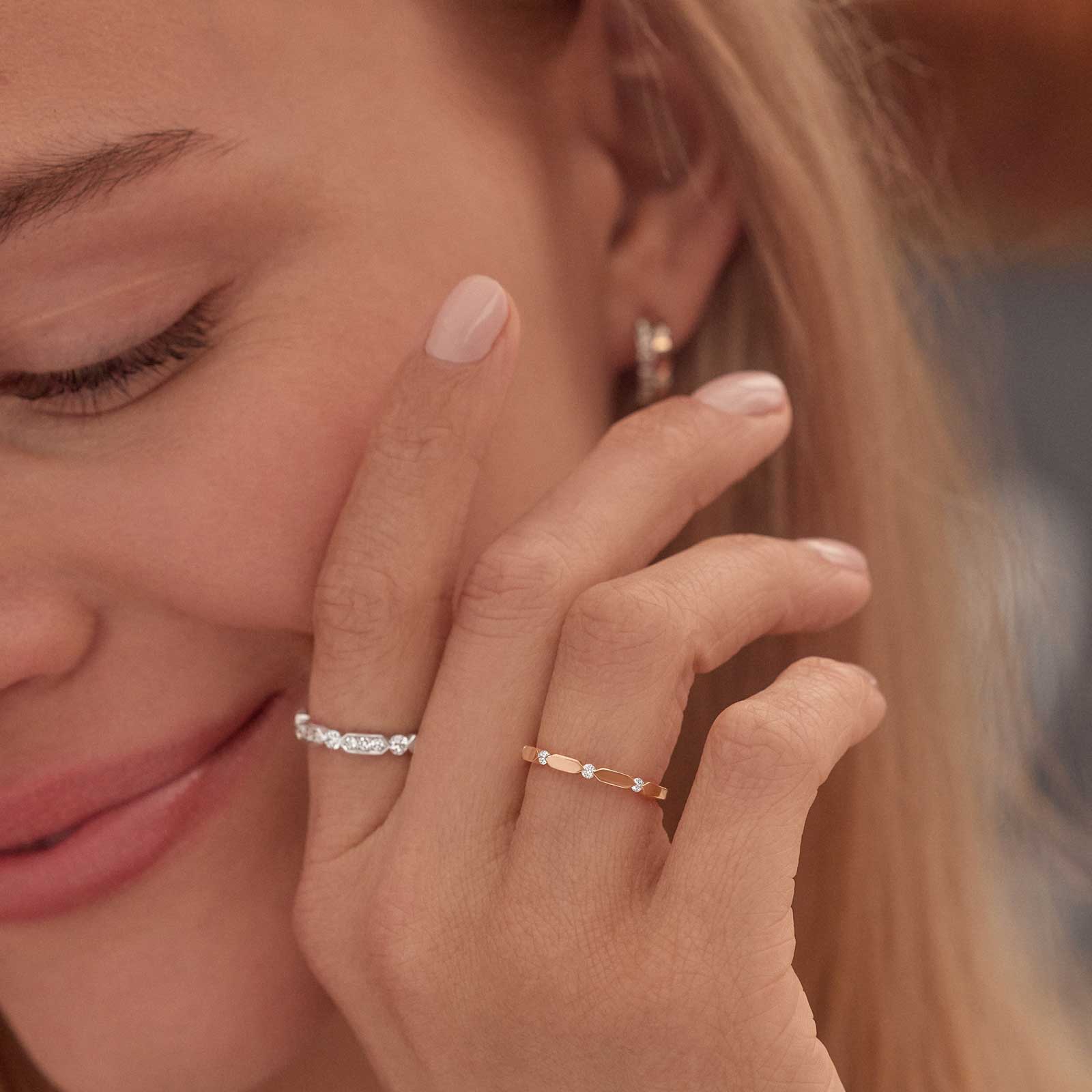 Bague Or rose Diamant MET S 5