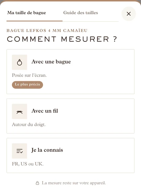 Choix de la méthode de mesure